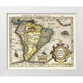 thumbnail image 1 of Mercator, Gerard 14x12 White Modern Wood Framed Museum Art Print Titled - Map of South America, 1 of 4
