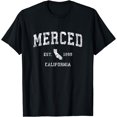 thumbnail image 1 of Merced California CA Vintage Athletic Sports Design T-Shirt, 1 of 3