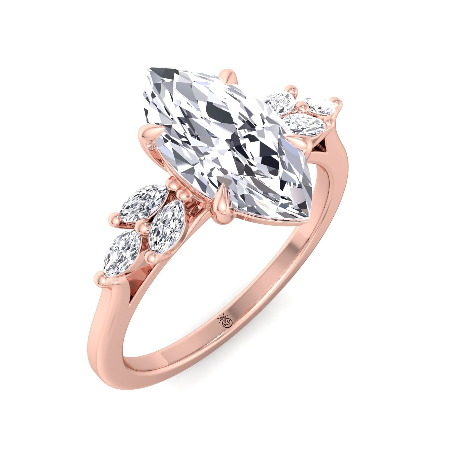 Merced - Moissanite Marquise Cut Lab Diamond Engagement Ring Marquise ...