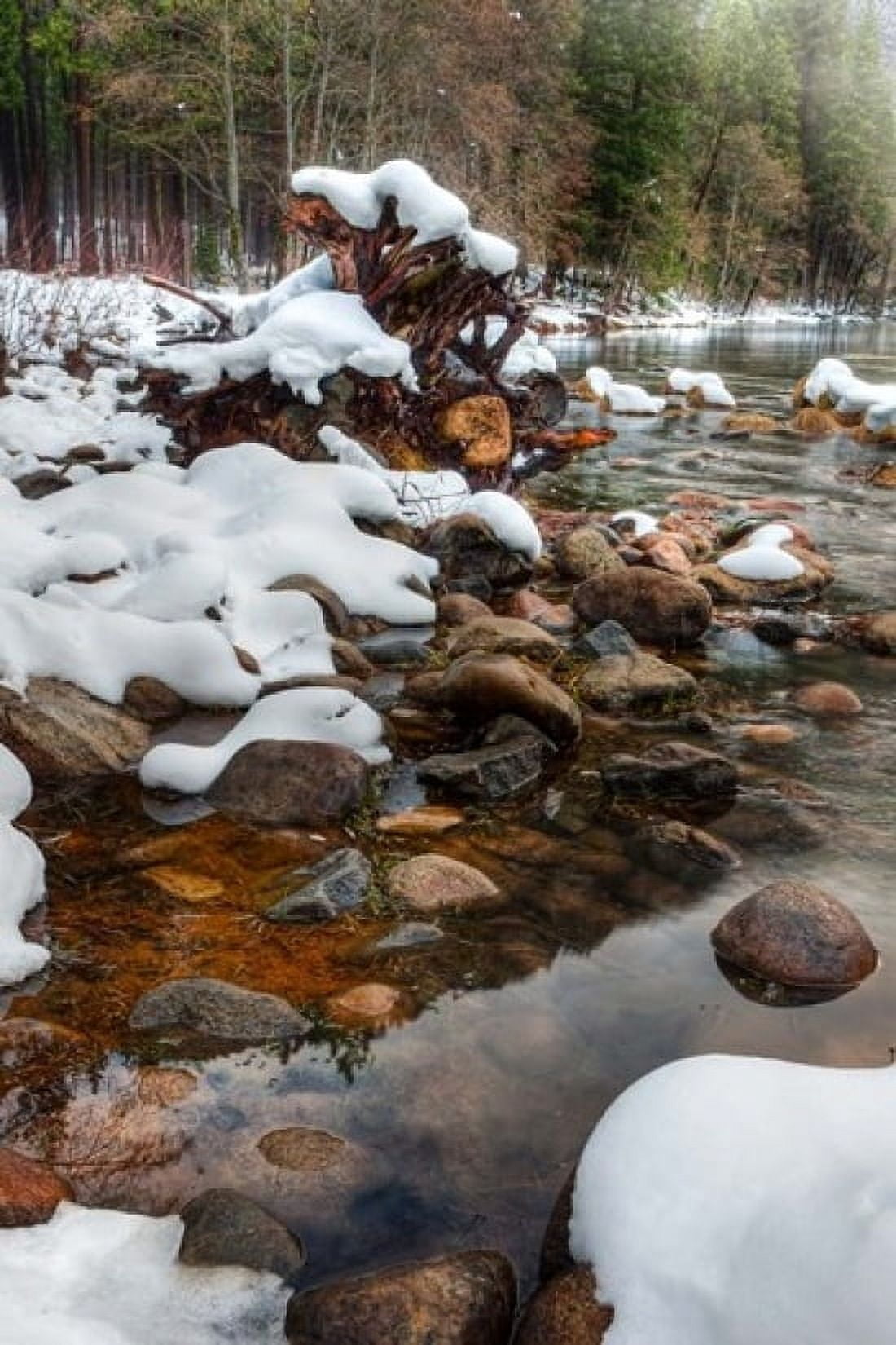 Merced River Rocks Yosemite California Canvas Art - Tom Norring DanitaDelimont (24 x 36)