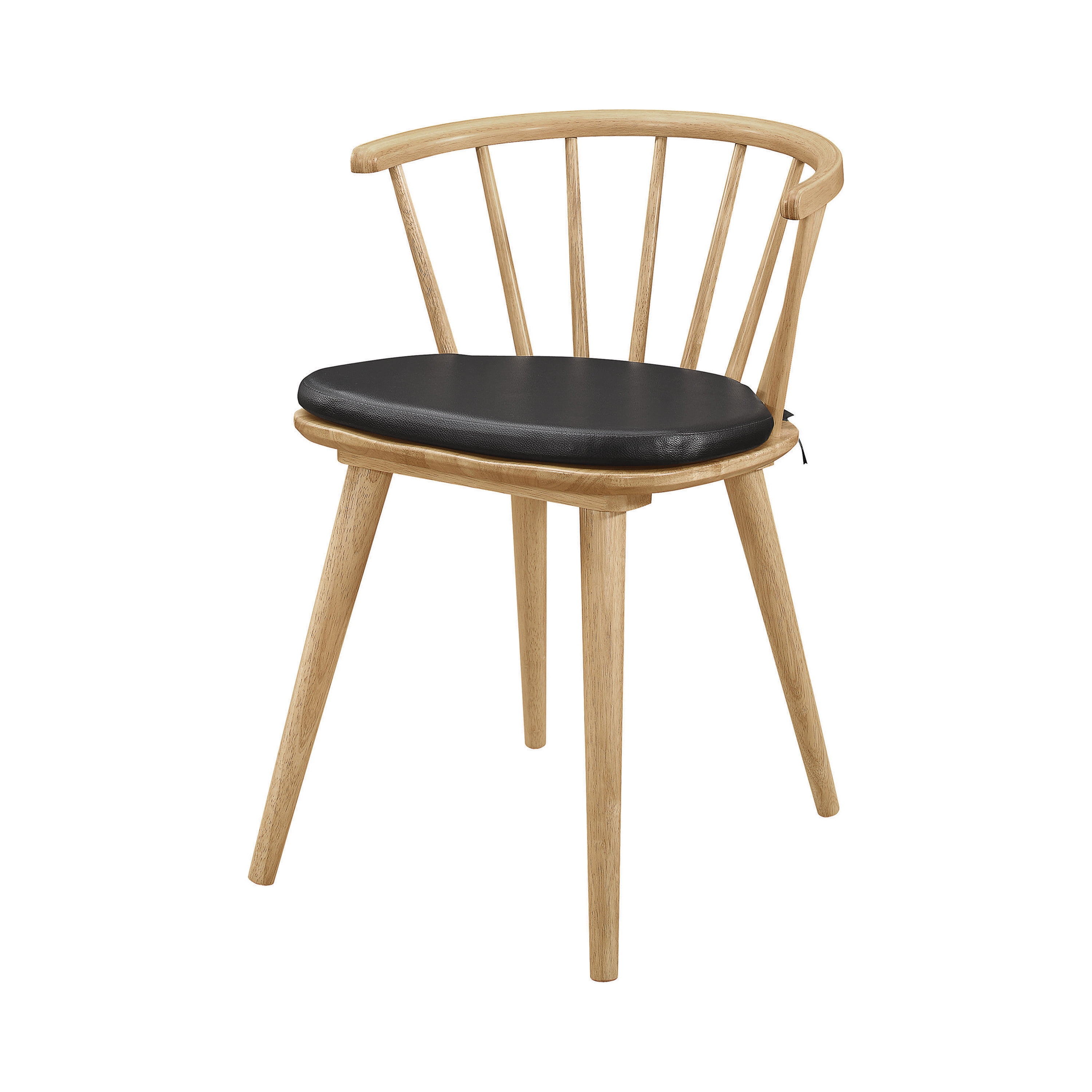 Merced Windsor Back Side Chairs Black and Danish Natural Set of 2