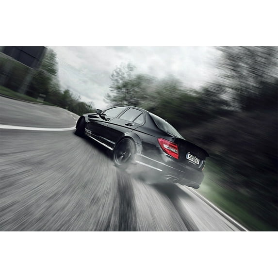 Mercedes AMG CLS63 G63 GTS Racing Car Wall Art Home Decor - 24x36 Inch Laminated Poster - Stunning Detail and Bold Colors