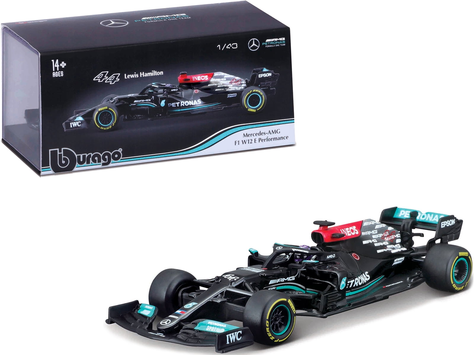 Bburago Mercedes AMG Petronas F1 W07#44 Hybrid Lewis Hamilton F1 Formula 1  Car 1/43 Diecast Model Car by 38026LH 