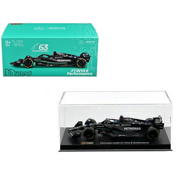 Mercedes-AMG F1 W14 E Performance #63 "Petronas" "F1 World Championship" (2023) w/Driver 1/43 Diecast Model Car by Bburago