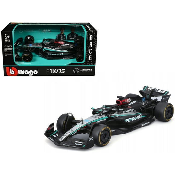 Mercedes-AMG F1 W15 E Performance #63 "Petronas" F1 World Championship (2024) "Race" 1/43 Diecast Model Car by Bburago