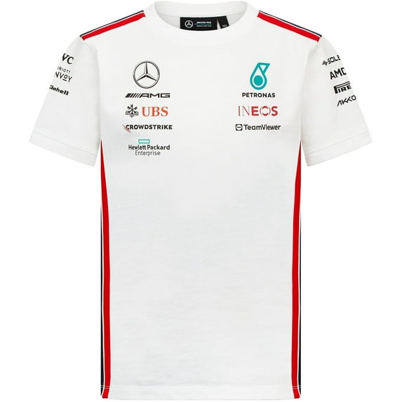 Mercedes AMG Petronas F1 Kids Driver T-Shirt - Black/White