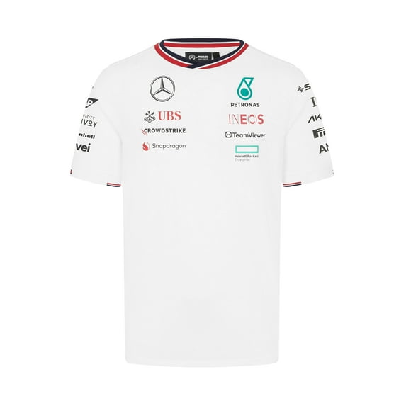 Mercedes AMG Petronas F1 Men's Team T-Shirt - White/Black