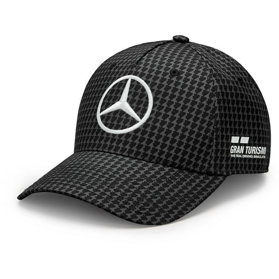 Mercedes Teamwear Lewis Hamilton Black Polyester Baseball Cap, 1 Count