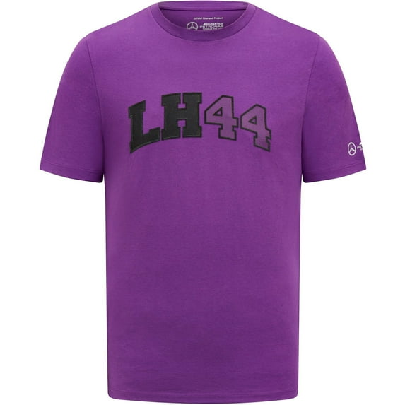 Mercedes AMG Petronas F1 Men's Lewis Hamilton Logo T-Shirt -Black/Purple