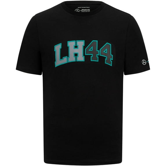 Mercedes AMG Petronas F1 Men's Lewis Hamilton Logo T-Shirt -Black/Purple