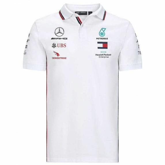 Mercedes Amg Petronas Team Mens White Polo 2020