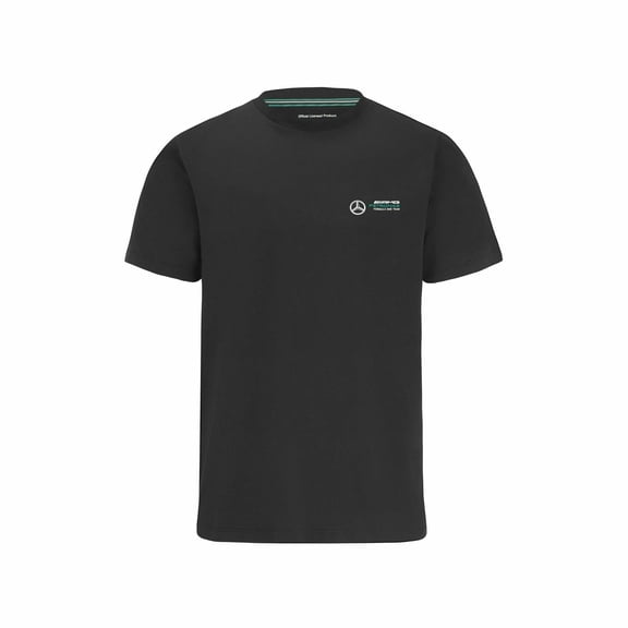 Mercedes AMG Petronas F1 Unisex Small Logo Grey/Black T-Shirt