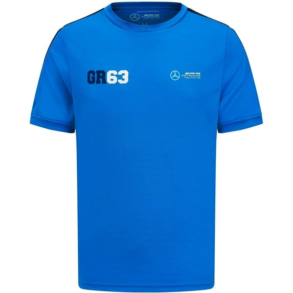 Mercedes Amg Petronas F1 Driver George Russell Unisex Gr63 Sports Blue T-Shirt