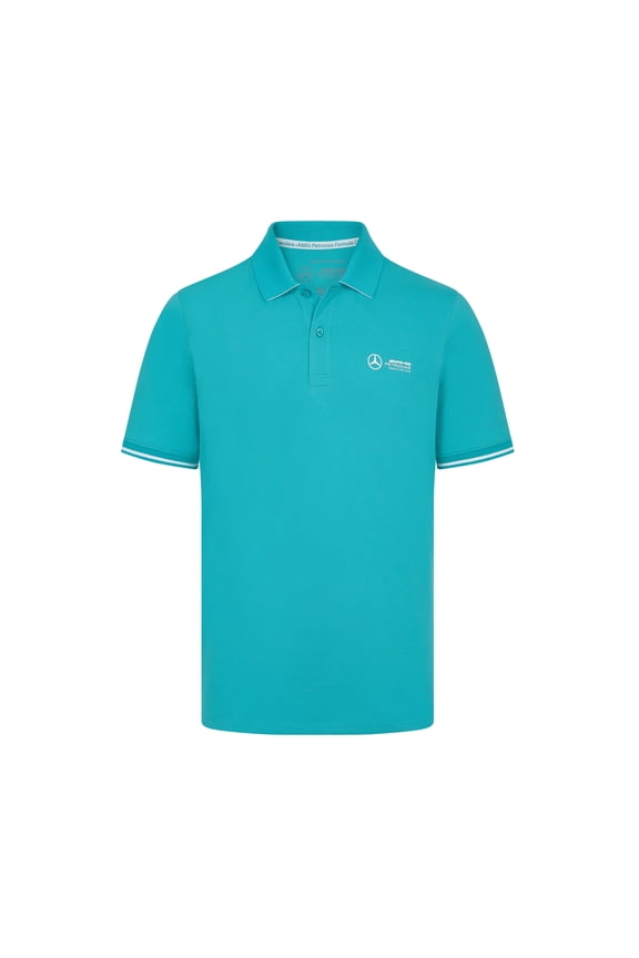 Mercedes AMG Petronas F1 Men's Fanwear Polo Shirt - Black/Green