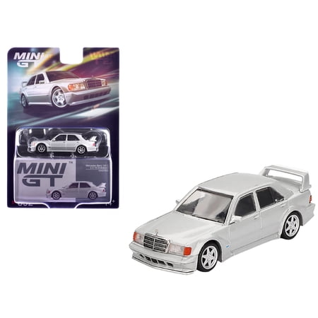 Mercedes-Benz 190E 2.5-16 Evolution II Astral Silver Metallic Limited Edition 1/64 Diecast Model Car by Mini GT