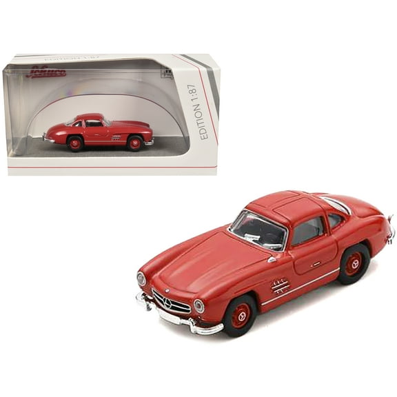 Mercedes-Benz 300 SL Gullwing Coupe Red 1/87 (HO Scale) Diecast Model Car by Schuco