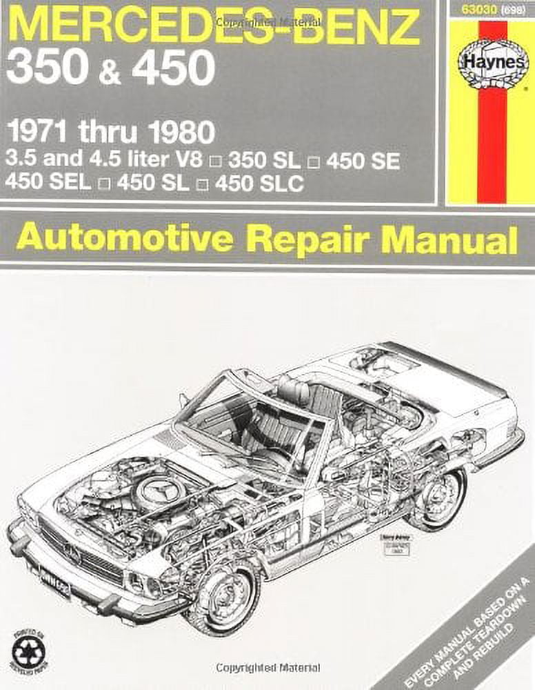 Mercedes-Benz 350 and 450 V8, 1971-1980 (Haynes Repair Manuals)
