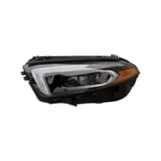 For Mercedes-Benz A35 AMG 2020 2021 Headlight Unit Driver Side | CAPA | Clear Lens | Black/Chrome Housing | LED Daytime Running Light Bar | With Projector | For MB2502263, MB2502263C | 1779060501