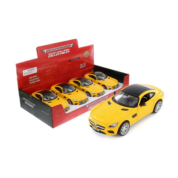 Mercedes-Benz AMG GT Hard Top Sports Car, Yellow - Showcasts 37134 - 1/24 Scale Diecast Model Car