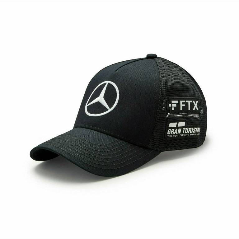 Mercedes Benz AMG Petronas F1 2022 Lewis Hamilton Team Trucker Hat Black White Purple Walmart