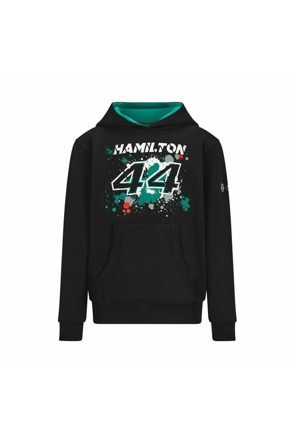 Mercedes Benz AMG Petronas F1 Kids Lewis Hamilton #44 Hoodie -Youth Black