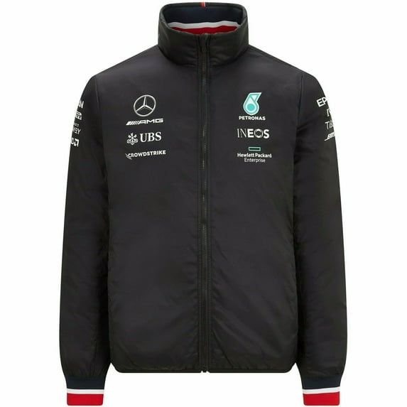 Mercedes Benz AMG Petronas F1 Men's Team Lightweight Padded Jacket- Black