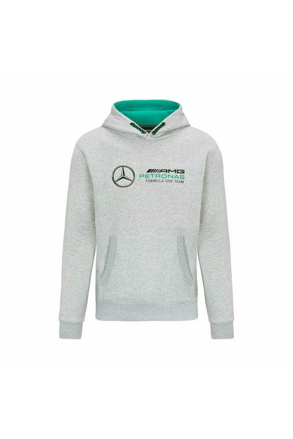 Mercedes Benz AMG Petronas F1 Unisex Logo Hooded Sweatshirt -Black/Gray