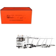 Mercedes-Benz Actros Auto Transporter White 1/64 Diecast Model by GCD