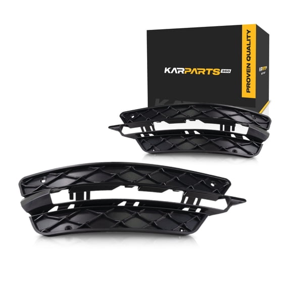 For Mercedes-Benz C250/C300 2012 2013 2014 2015 Bumper Cover Grille Driver And Passenger Side | Pair | Front | Black | Plastic | With AMG | Fits 12-15 C250/C350 Coupe And 12-14 | MB1038126, MB1039126