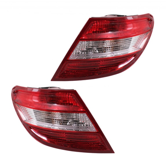 For Mercedes-Benz C300/C350 2008 2009 2010 2011 Tail Light Assembly Driver and Passenger Side | Pair | CAPA Certified | MB2800129, MB2800129C, MB2801129, MB2801129C | 2049068302, 2049068402