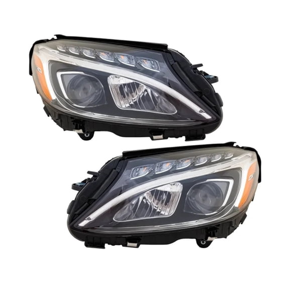 For Mercedes-Benz C63 AMG/AMG S 2015 2016 2017 2018 Headlight Driver And Passenger Side | Pair | LED | Lens And Housing | Fits Sedan Models | Tier 1 | MB2502227, MB2503227 | 191275316733, 19127531677