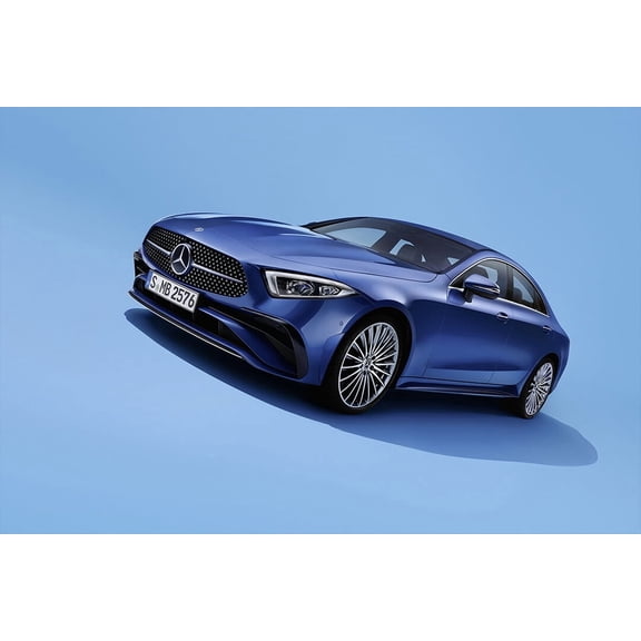 Mercedes-Benz CLS 350 AMG Blue Wall Decor - 20x30 Inch Laminated Poster - Stunning Detail and Bold Colors
