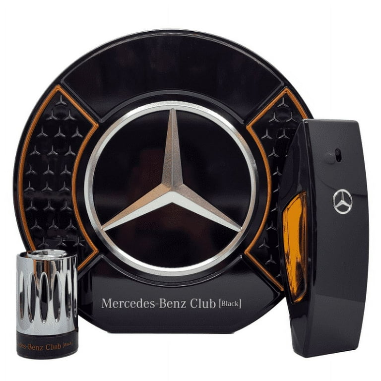 Mercedes Benz Club Black 3.4 oz Eau De Toilette and 20 ml Mini Travel Spray  2 Piece Gift Set
