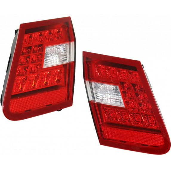 For Mercedes-Benz E Class Tail Light Assembly 2010 11 12 2013 Pair Driver and Passenger Side LED | Inner | Sedan | On Luggage Lid | MB2802105 | MB2803105 | 212 906 01 58, 212 906 02 58