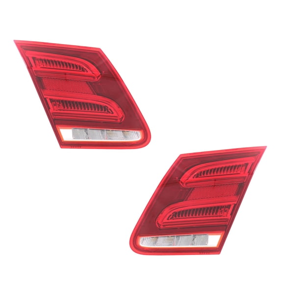 For Mercedes-Benz E63 AMG/AMG S 2014 Tail Light Driver & Passenger Side | Pair Inner CAPA | LED Red/Clear Lens Chrome Housing Sedan & Hybrid w/ Backup Light Trunk Lid Mounted | MB2802107C, MB2803107C