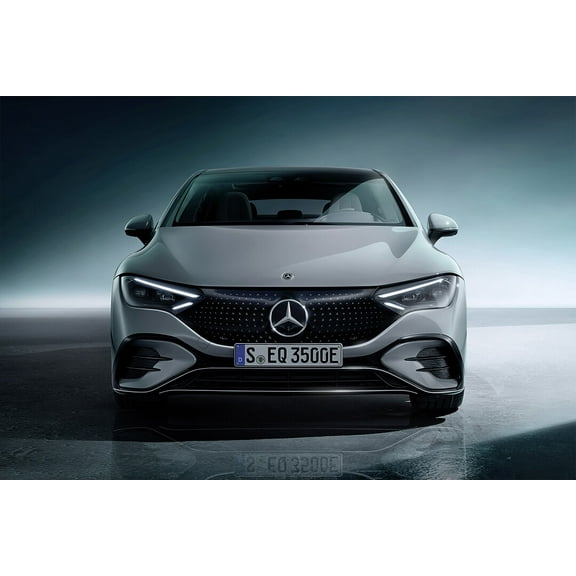 Mercedes-Benz EQE 350 AMG Front View Art Wall Decor - 12x18 Inch Laminated Poster - Stunning Detail and Bold Colors