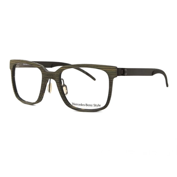 Mercedes-Benz M4017 D 50mm Square Eyeglasses Unisex Khaki Wood/Black