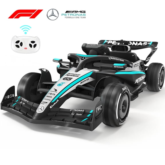 Mercedes-Benz F1 W16 Electric Go Kart, 12V Go Kart for Kids with Remote Control, Soft Start & Soft Stop, Built-in Music, Bluetooth, Ride on Toys for Kids 3-5