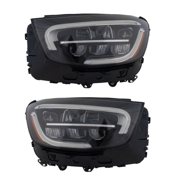 For Mercedes-Benz GLC300 2020 2021 2022 Headlight Driver and Passenger Side | Pair | LED | Reflector | Replacement For MB2502262, MB2503262 | 2539069103, 2539069203