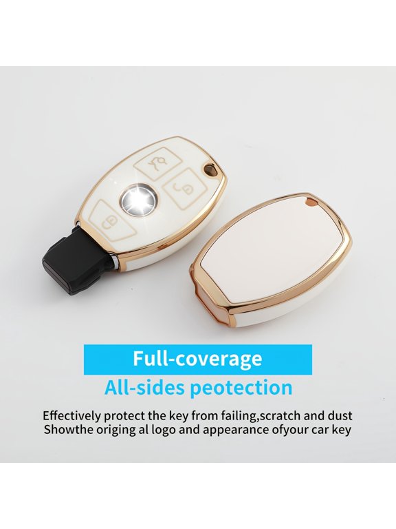 Mercedes Benz Key Fob Cover, Fit for C E S M CLS CLK G Class Keyless Smart Car Accessories with Bracelet Key Holder, Vehicle Accessory, Keyless Entry, Stylish Key Cover, Sleek Design, Durable Cover