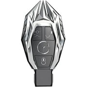 for Mercedes Benz Key Fob Cover, Special Metal Key Case Cover Protector Compatible with Mercedes Benz C E G S M GL CLS CLK G Class Keyless Smart Key Fob Case Silver