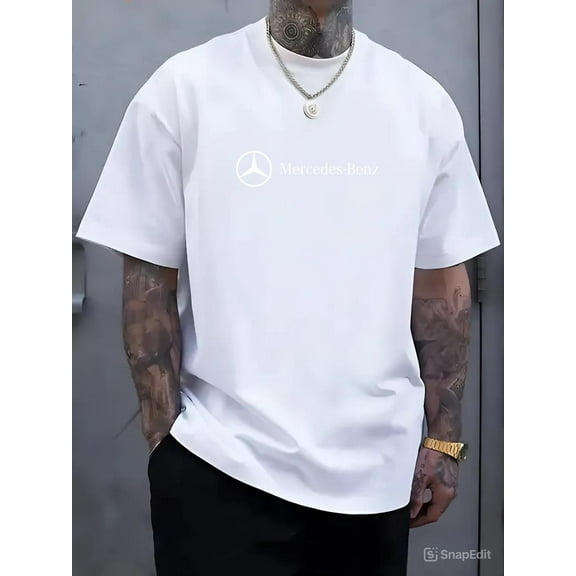 Mercedes Benz Logo Car T Shirt Shirt Luxury German Automotive Three Pointed Star V1130481, for men & women, up to size 5XL