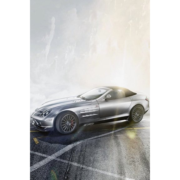 Mercedes-Benz Maybach Sports Car Expensive Car Wall Art Home - 24x36 Inch Glossy Laminated Poster - Stunning Detail and Bold Colors