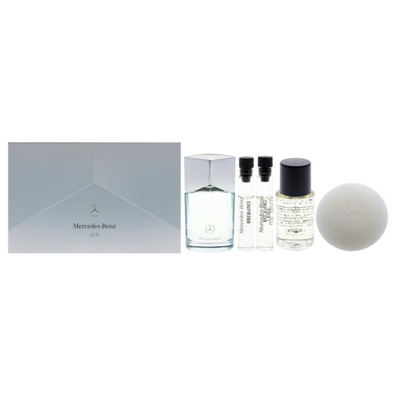 Mercedes-Benz Mercedes-Benz Air , 5 Pc Gift Set 3.4oz EDP Spray, 0.05oz Sea EDP Spray, 0.05oz Land EDP Spray, 1oz LSA Face Beard and Hair Oil, 3.8oz LSA Solid Shower Gel