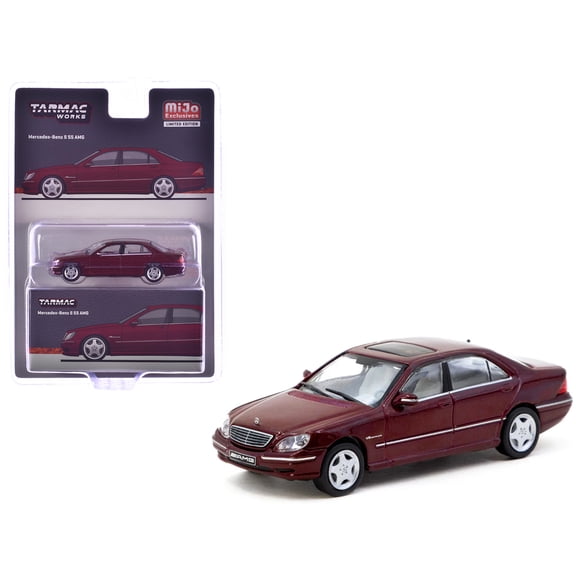 Mercedes-Benz S 55 AMG Bordeaux Red Metallic "Global64" Series 1/64 Diecast Model Car by Tarmac Works