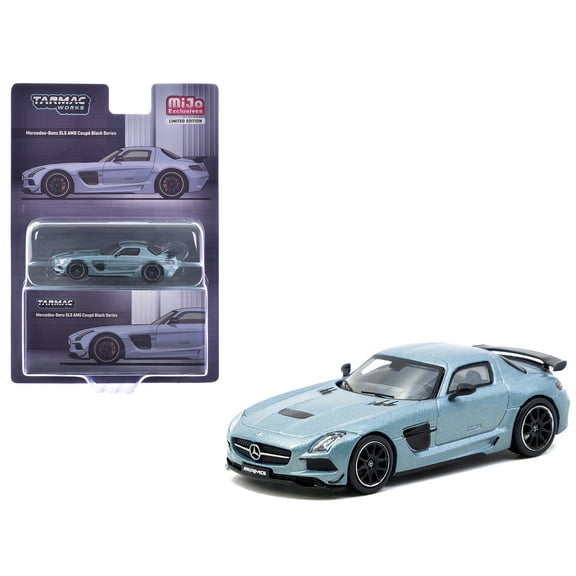 Mercedes-Benz SLS AMG Coupe Black Series Matte Blue Metallic "Global64" Series 1/64 Diecast Model Car by Tarmac Works