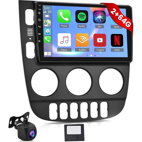 for Mercedes Benz W163 ML320 ML350 ML400 ML500 1997-2005 Android Radio, [2+64G] 9 inch Touchscreen W163 Carplay Stereo - Wireless Android Auto, 5G/WiFi, GPS, Split Screen + Backup Camera + Canbus