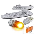 thumbnail image 1 of Mercedes Benz W211 E-Class Clear Side Marker Bumper Lights+T10 Chrome/Amber Bulb, 1 of 2