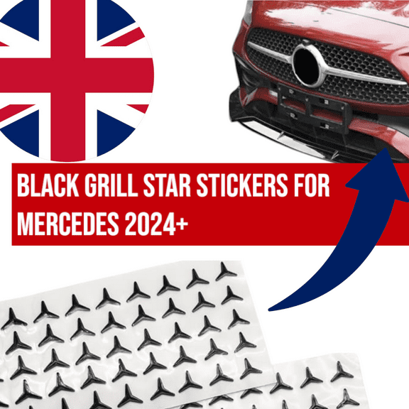 Mercedes Black Front Grill Star Stickers - 2024+ W177 W206 Progressive