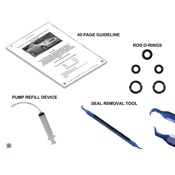 Mercedes Hydraulic Cylinder Repair Seals Kit Convertible Top 96-04 SLK 230 320 R170 With Guideline